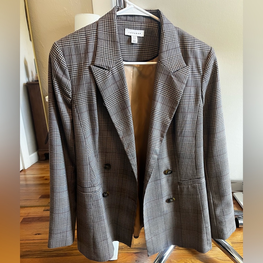 Topshop Plaid Blazer